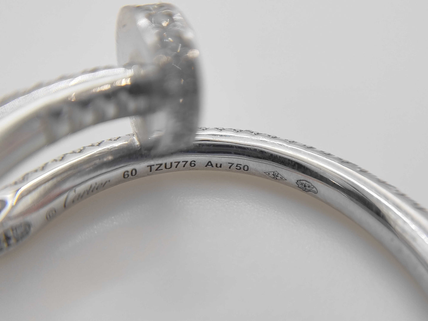 Cartier Juste un Clou Classic Model #6 Full Pavé WG Au750 7.3g Ring 