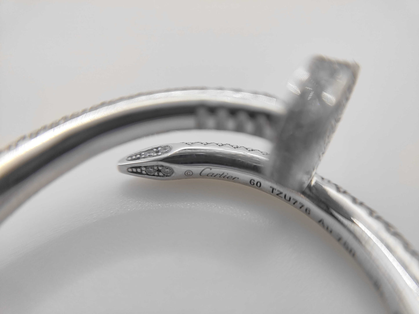 Cartier Juste un Clou Classic Model #6 Full Pavé WG Au750 7.3g Ring 