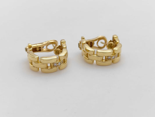 Cartier Maillon Panthère Diamond Earrings, Yellow Gold 750, 14.6g 