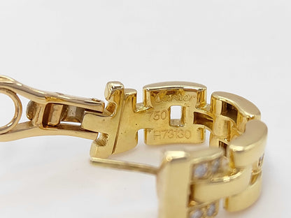 Cartier Maillon Panthère Diamond Earrings, Yellow Gold 750, 14.6g 
