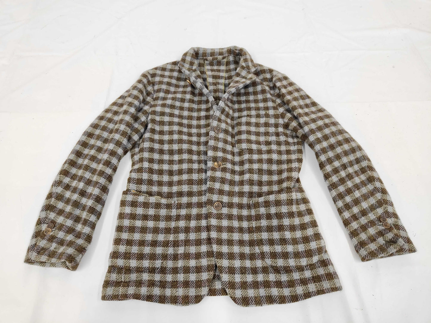 Unused 45R Check Shrunken Jacket with Current Tag