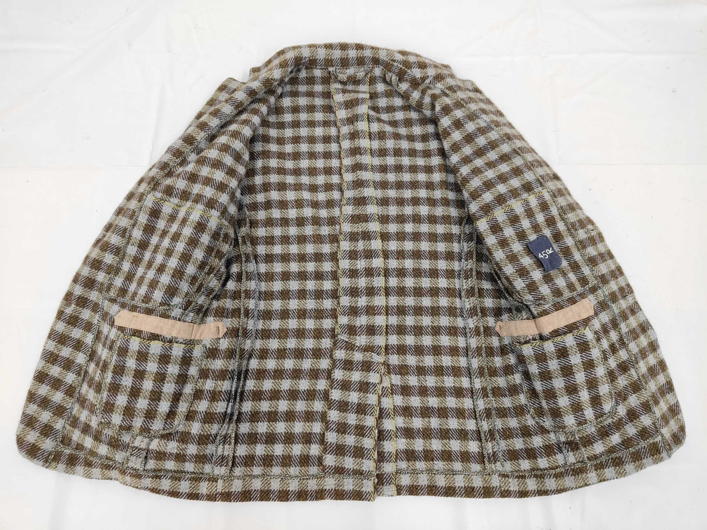 Unused 45R Check Shrunken Jacket with Current Tag