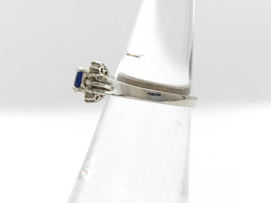 Colored Stone 0.39ct D0.16ct Pt900 2.8g Ring 