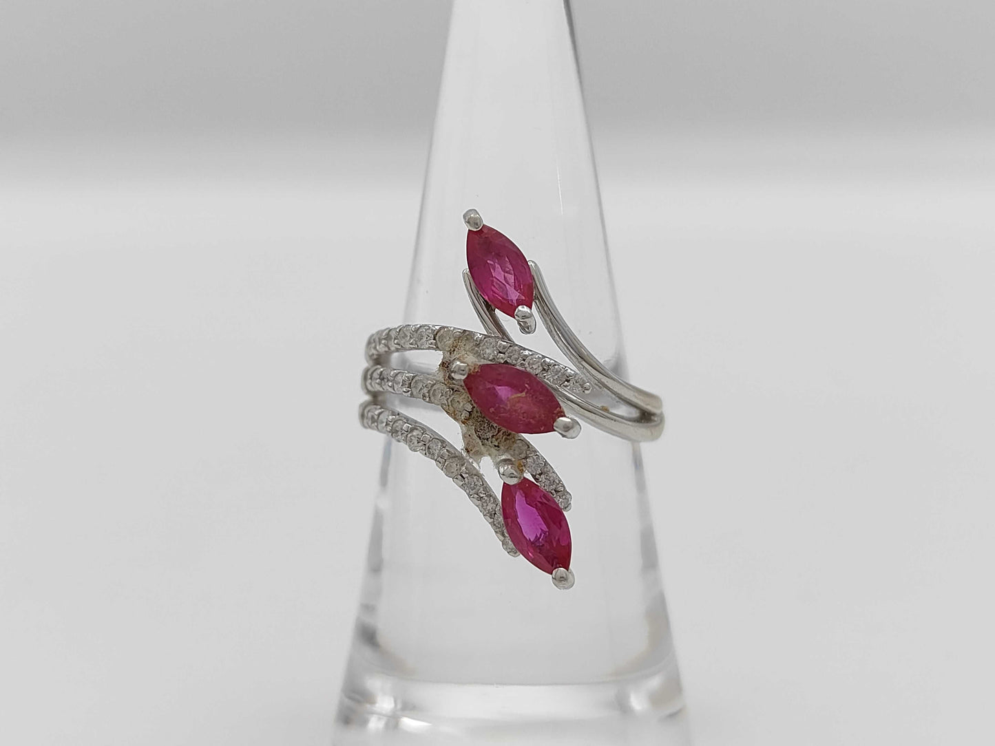 R1.16ct D0.35ct K18WG 6.7g Ring 