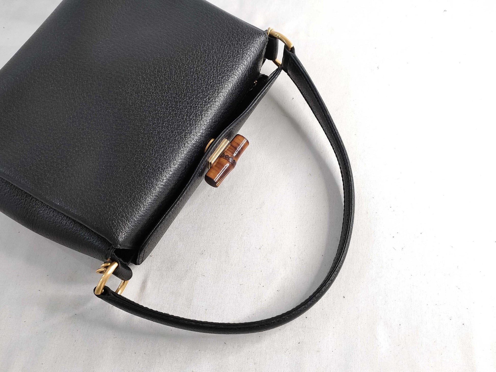 GUCCI Bamboo Turnlock Handbag 000 33 0175 Black Handbag