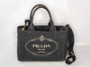 PRADA Prada 2-Way Canapa Canvas Shoulder Bag in Black NERO