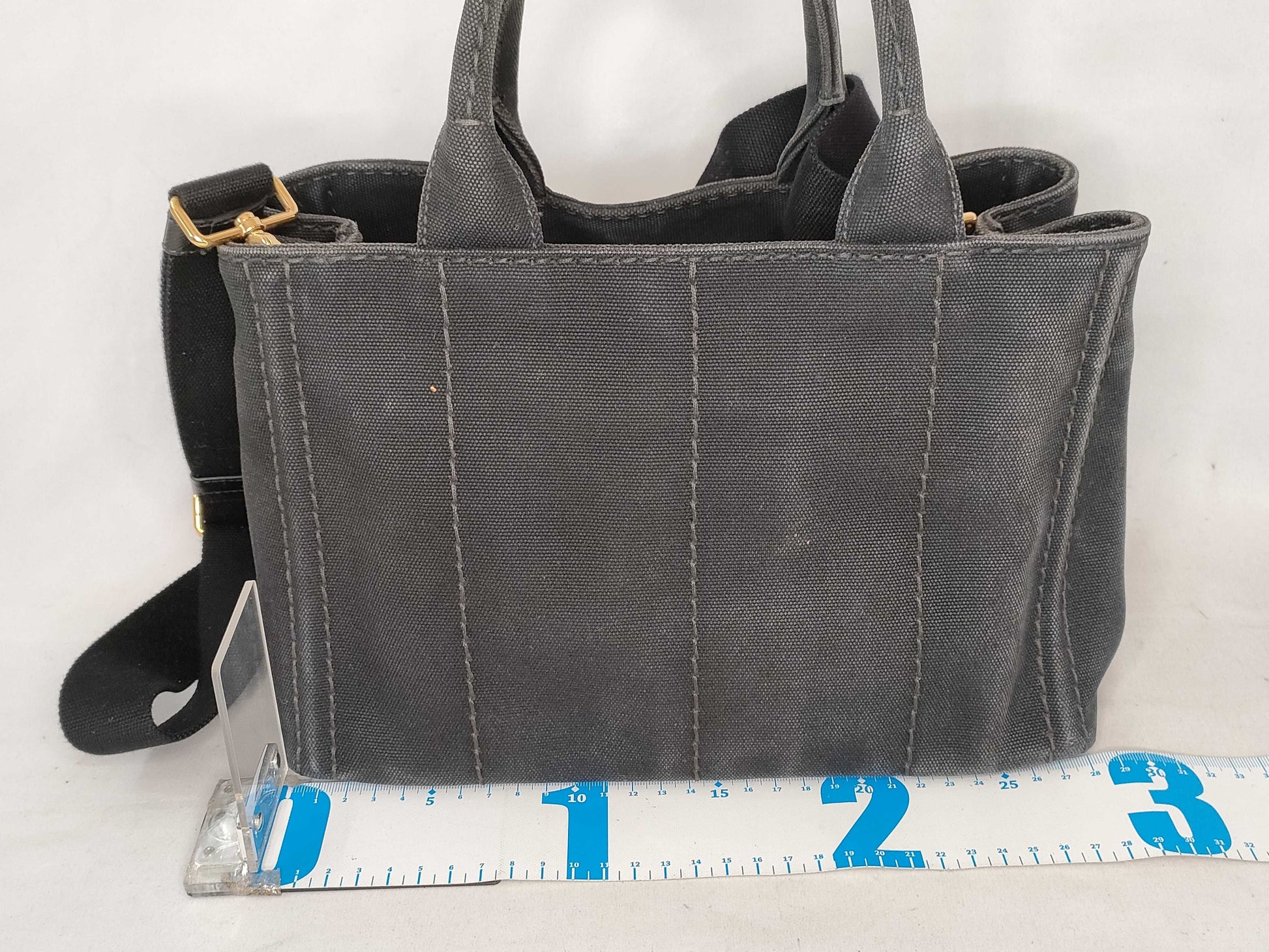 PRADA Prada 2-Way Canapa Canvas Shoulder Bag in Black NERO