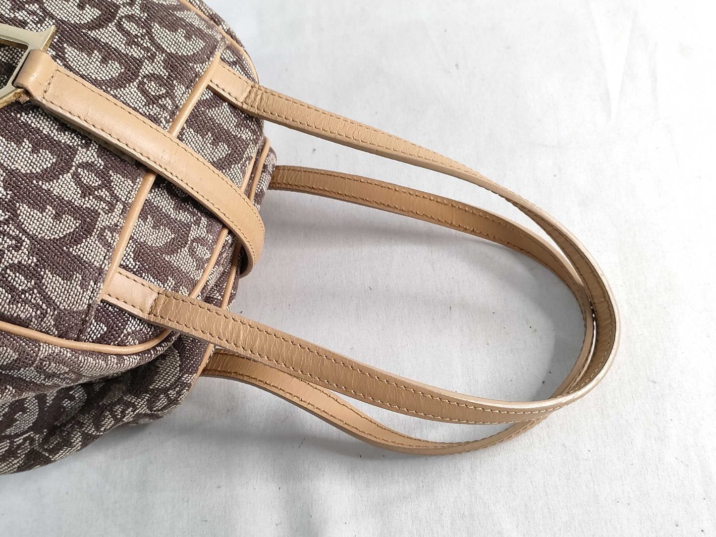 Dior Trotter Christian Dior Handbag Trotter Canvas x Leather Brown Handbag