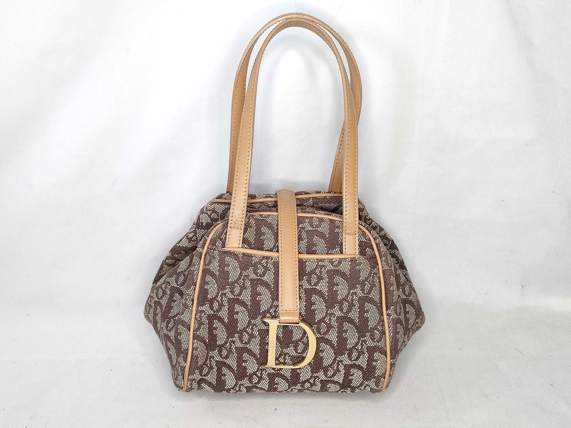 Dior Trotter Christian Dior Handbag Trotter Canvas x Leather Brown Handbag