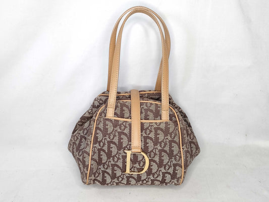Dior Trotter Christian Dior Handbag Trotter Canvas x Leather Brown Handbag