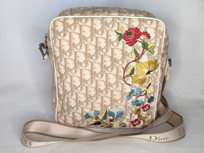 Dior Trotter Christian Dior Shoulder Bag Trotter Flower Embroidered Shoulder Bag