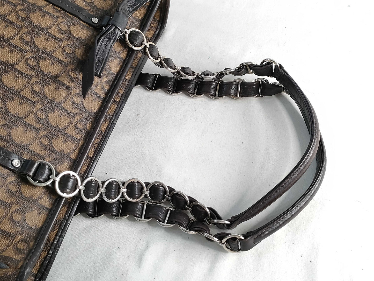 Dior Trotter Christian Dior Trotter Romantic Chain Shoulder Bag PVC Ribbon Shoulder Bag