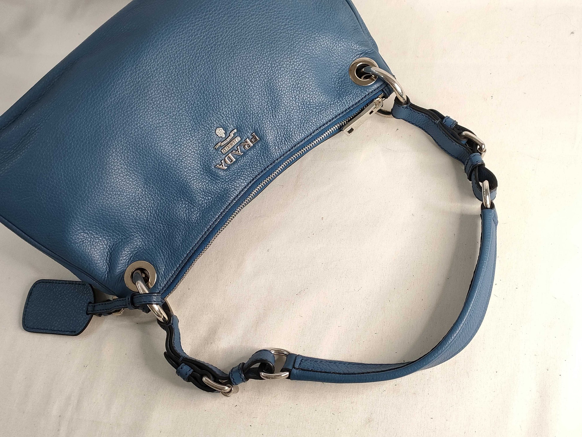PRADA Prada Shoulder Bag Leather Blue Shoulder Bag