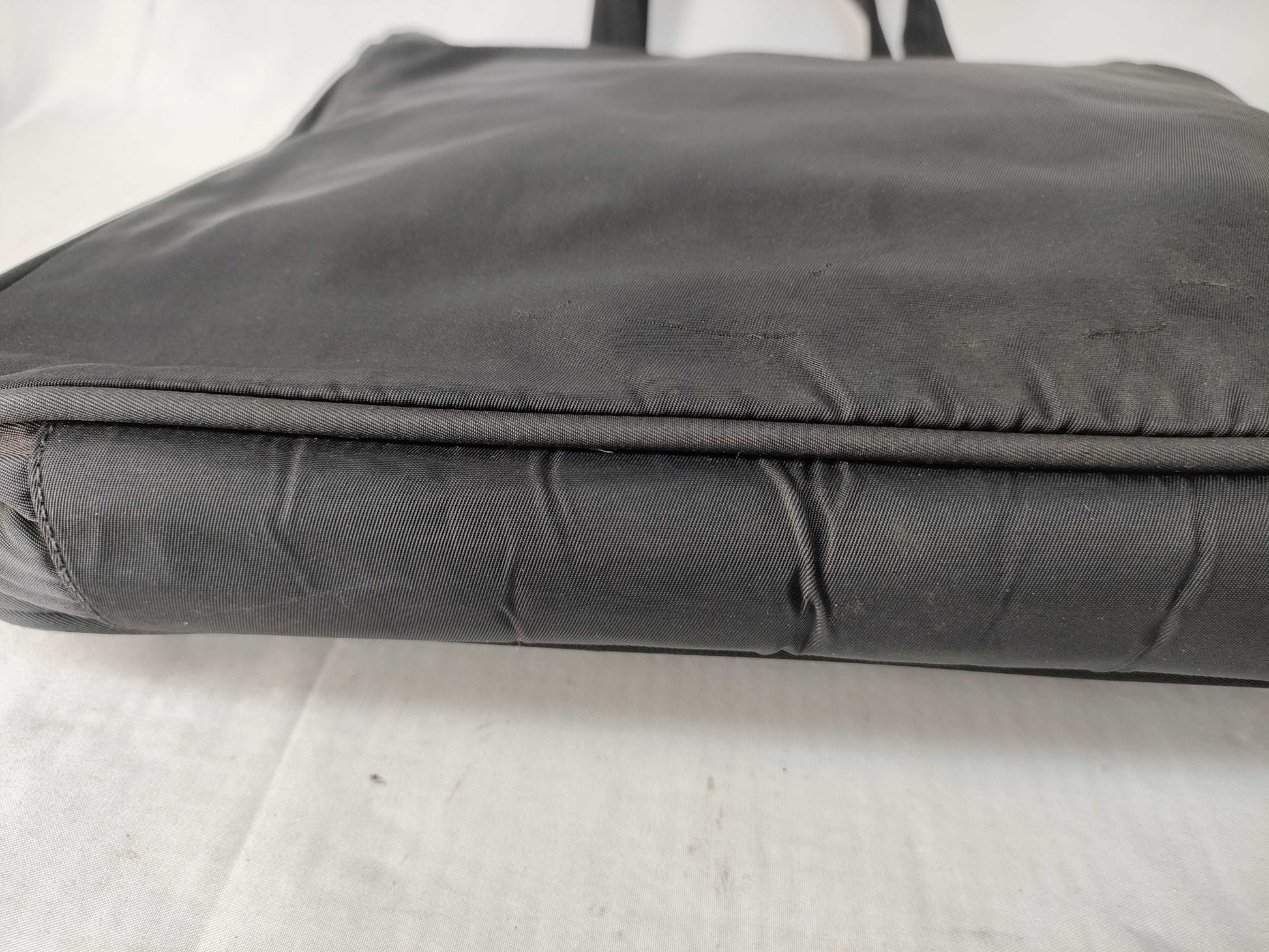 PRADA Prada Handbag Black Nylon Gold Logo Handbag