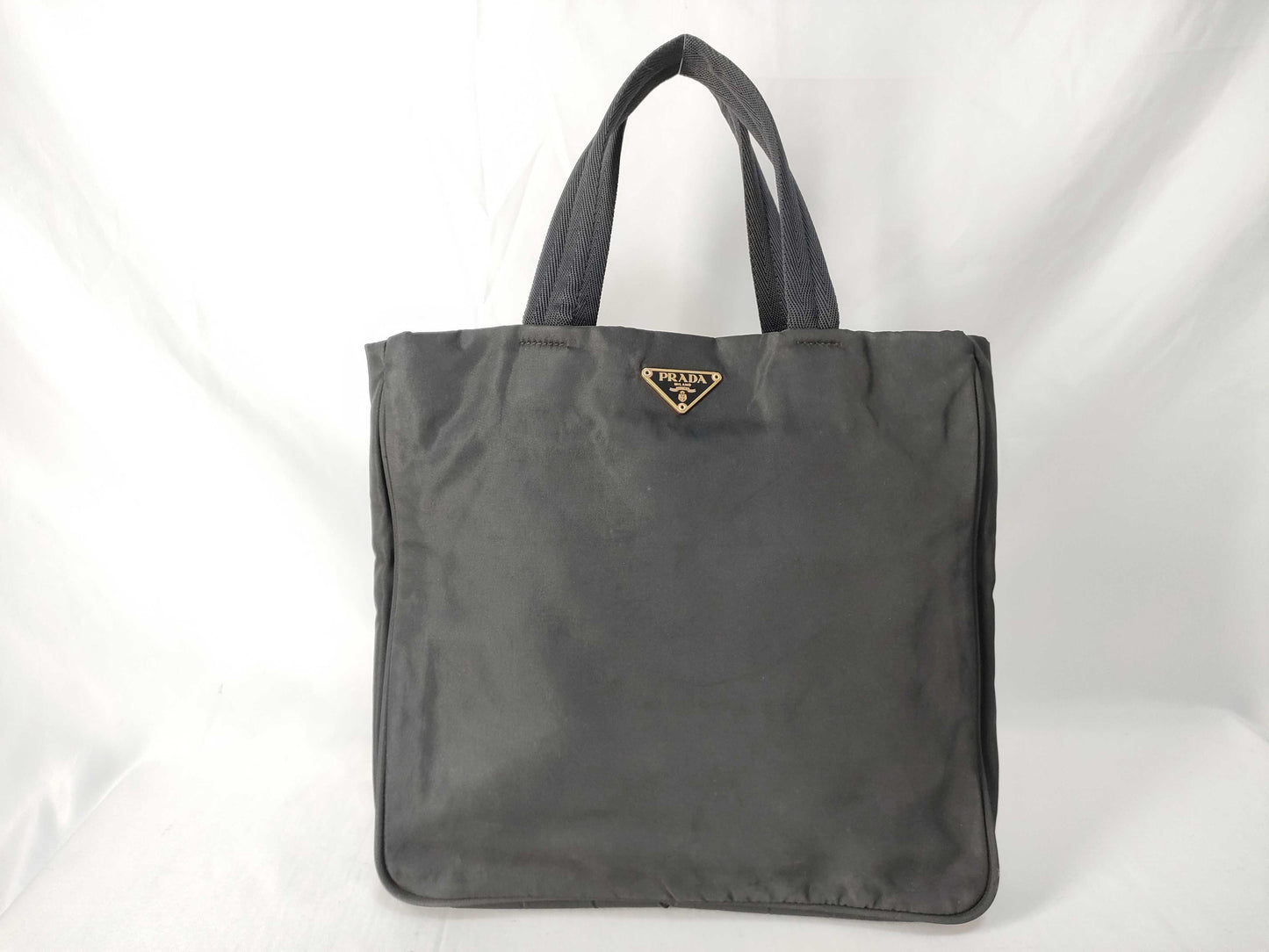 PRADA Prada Handbag Black Nylon Gold Logo Handbag