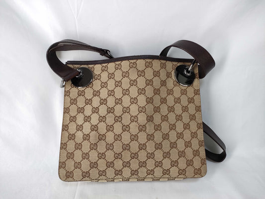GUCCI GUCCI Shoulder Bag GG Canvas with Round Metal Fittings