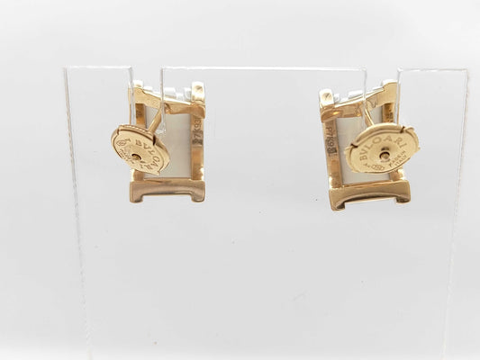 BVLGARI B.zero1 White Cera Au750 8.6g Earrings 