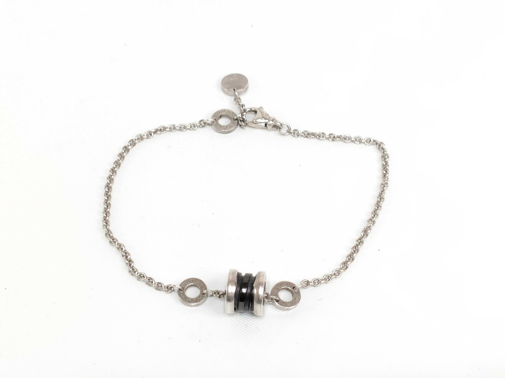 BVLGARI B.zero1 Save the Children Charity Bracelet, 925 with Black Ceramic, 5.1g, Silver Bracelet/Bangle
