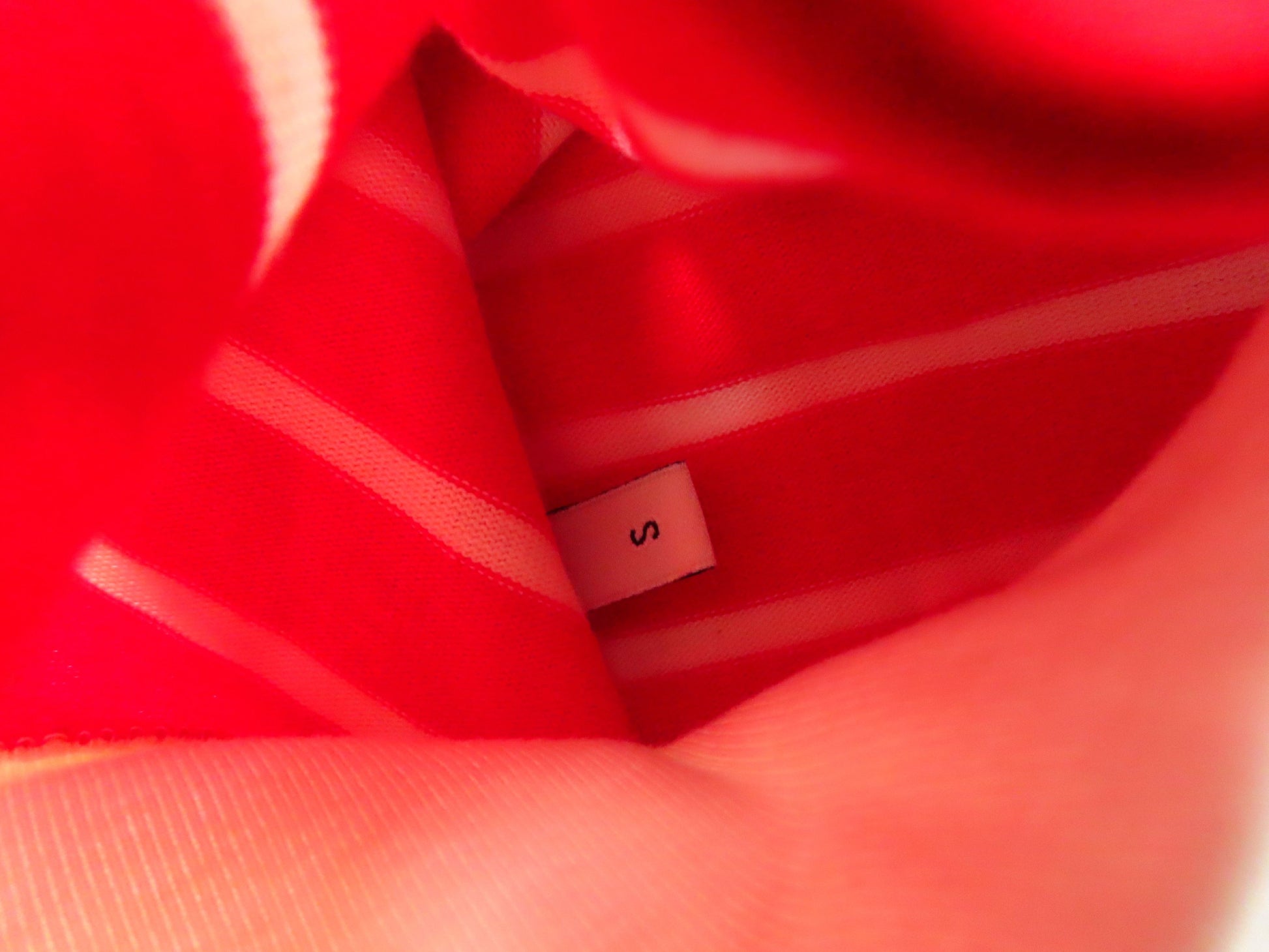 GUCCI Cotton T-Shirt, Size Small, Red and White, 624764, Border, Anchor Patch, Tagless