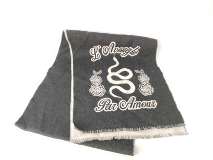 GUCCI GG Wool Scarf, Black, No Tags