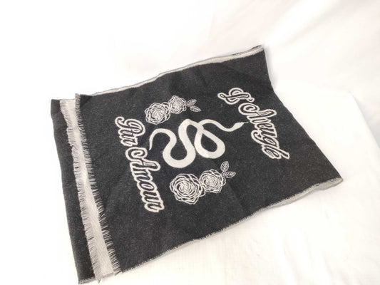 GUCCI GG Wool Scarf, Black, No Tags