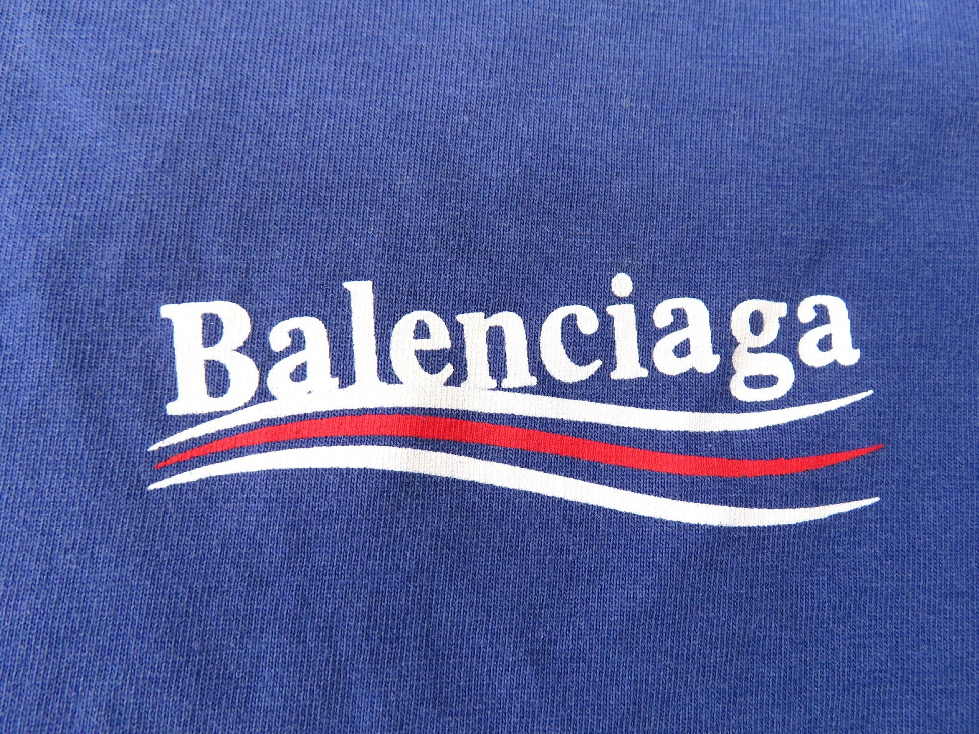 Balenciaga Campaign Logo 2020 Cotton T-Shirt, Small, Blue, 620969