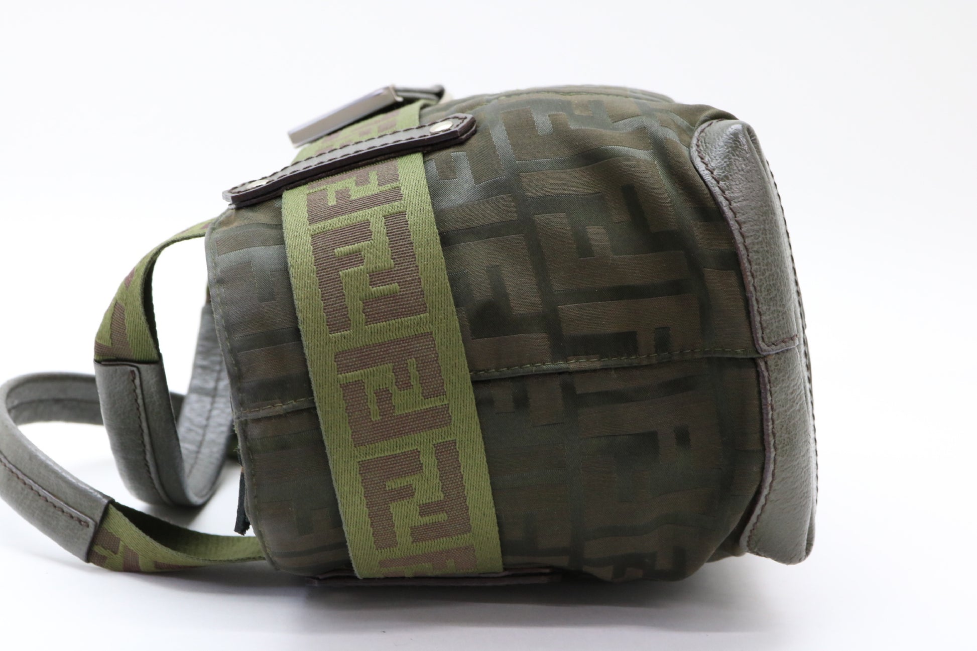 FENDI Zucca nylon leather handbag