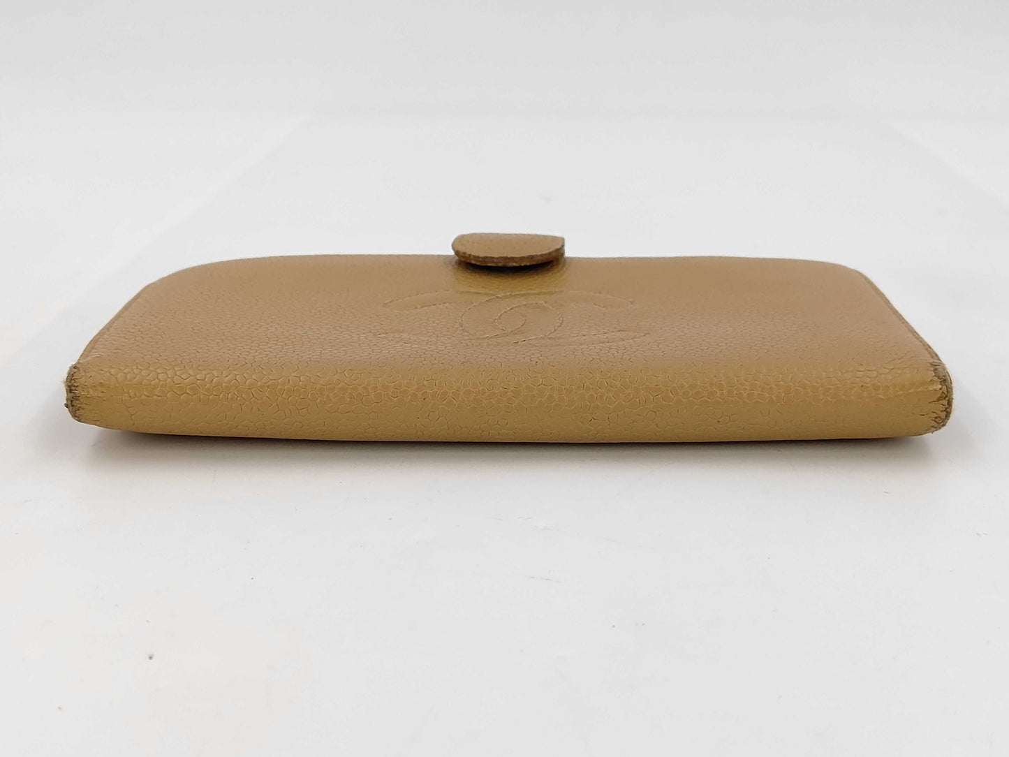 CHANEL Caviar Leather Bi-Fold Clasp Long Wallet