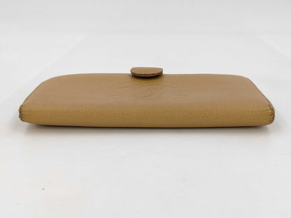 CHANEL Caviar Leather Bi-Fold Clasp Long Wallet