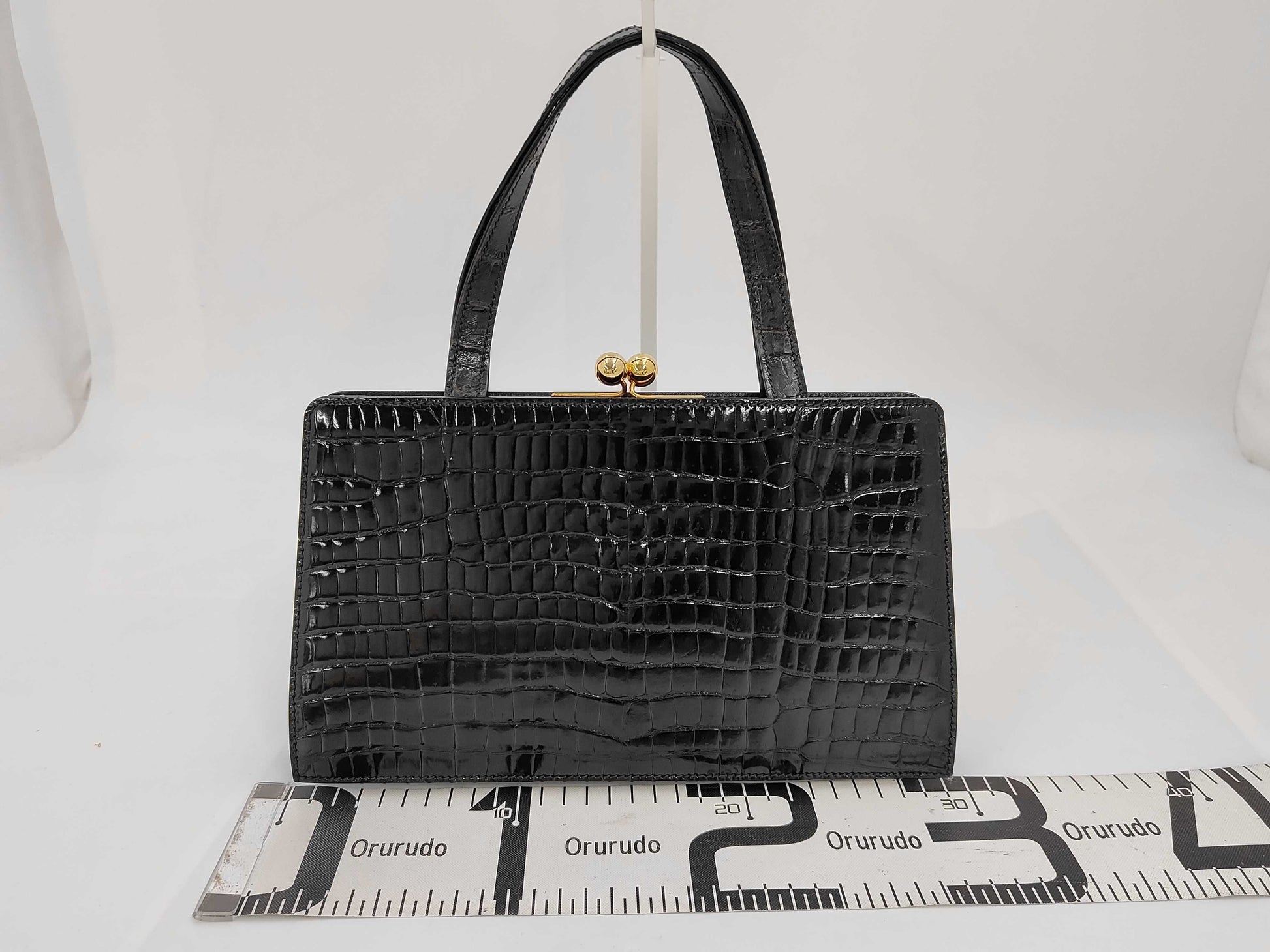 Spreafico Crocodile Handbag Black Handbag