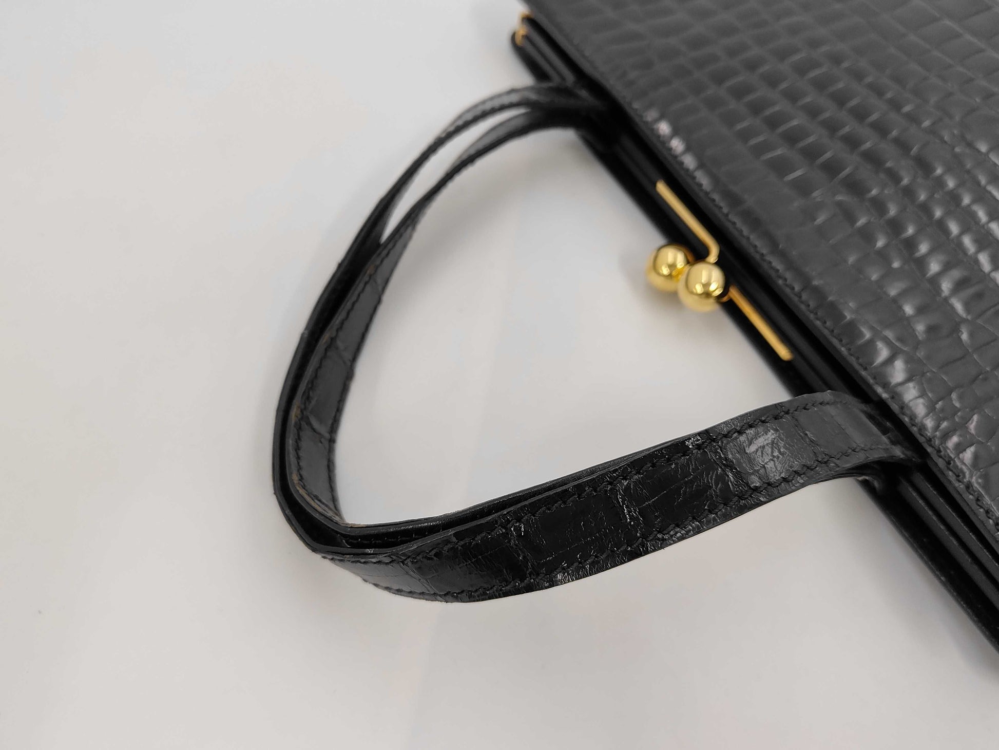 Spreafico Crocodile Handbag Black Handbag