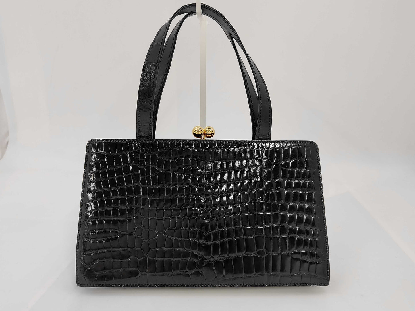 Spreafico Crocodile Handbag Black Handbag