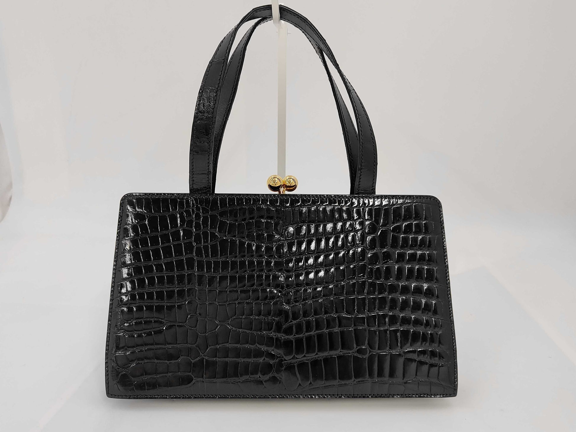 Spreafico Crocodile Handbag Black Handbag