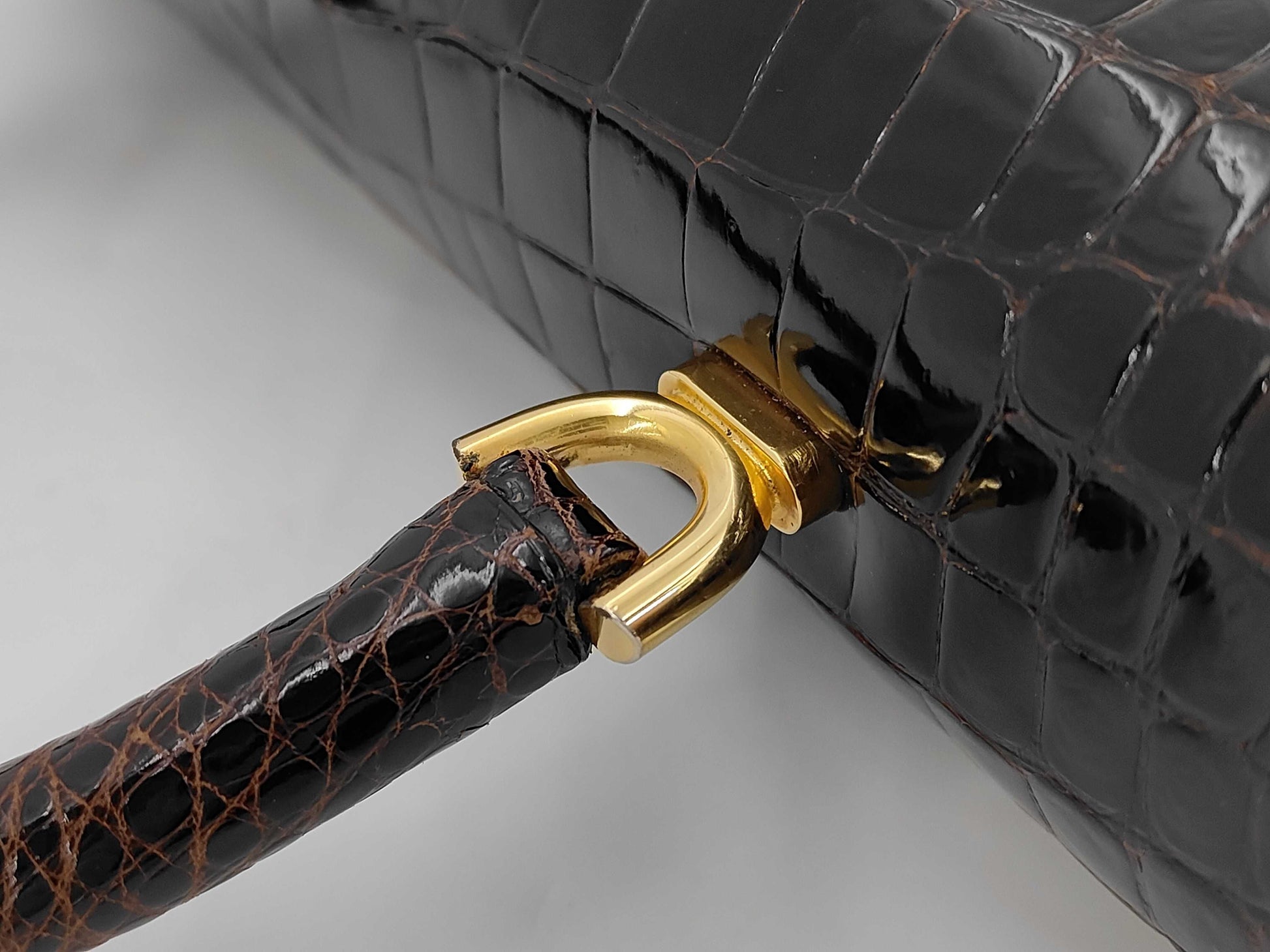 Spreafico Crocodile Handbag Black Handbag