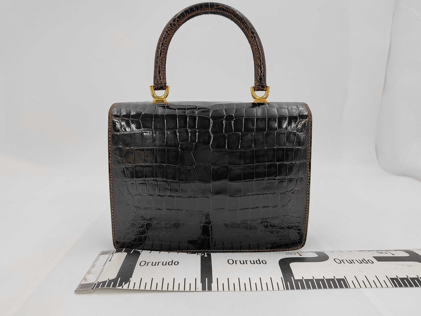 Spreafico Crocodile Handbag Black Handbag