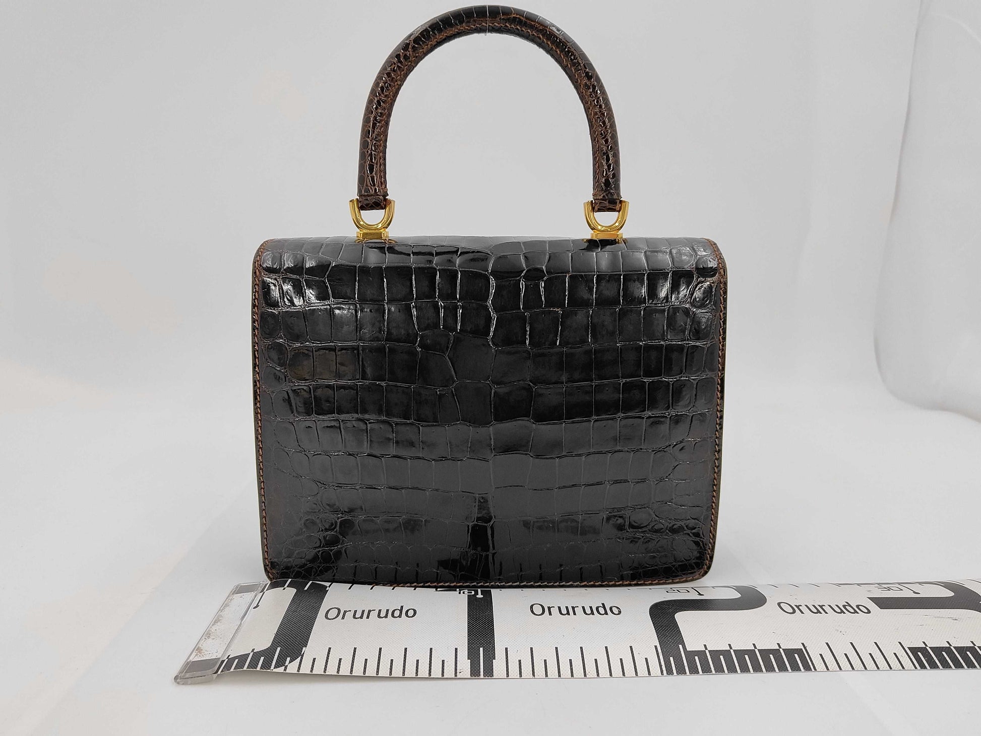 Spreafico Crocodile Handbag Black Handbag