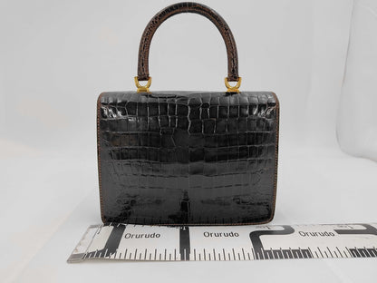 Spreafico Crocodile Handbag Black Handbag