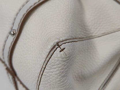 TODS Leather Tote Bag White Tote Bag