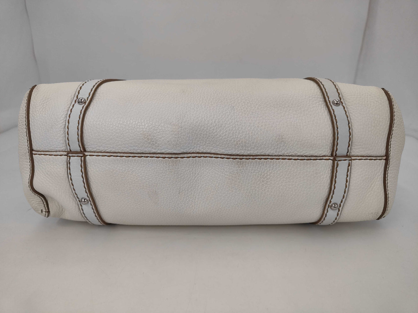 TODS Leather Tote Bag White Tote Bag