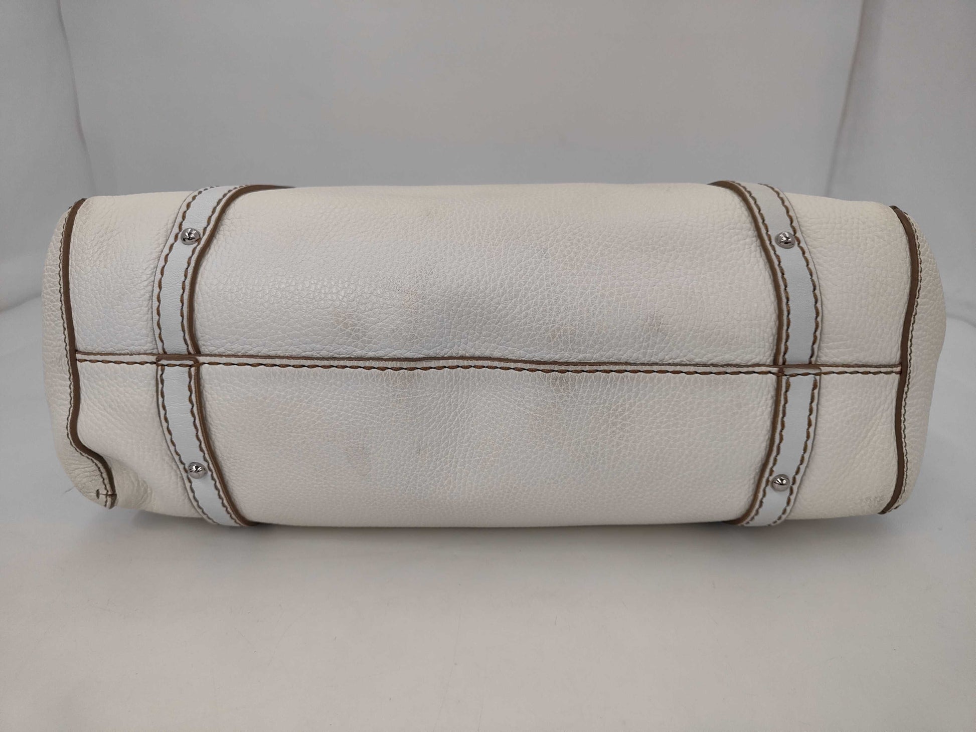 TODS Leather Tote Bag White Tote Bag