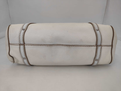 TODS Leather Tote Bag White Tote Bag