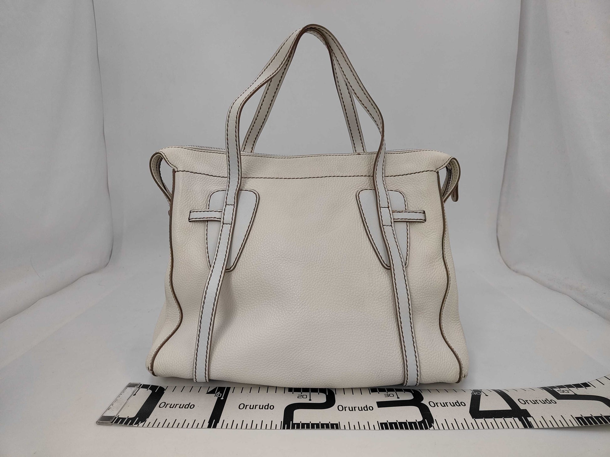 TODS Leather Tote Bag White Tote Bag