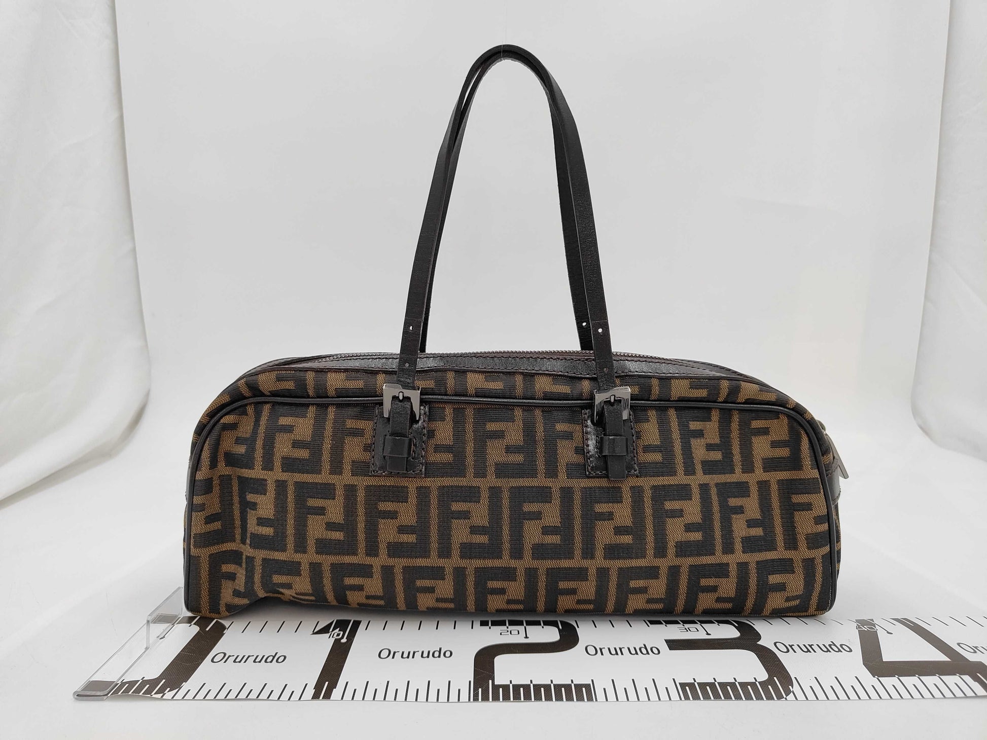 FENDI Zucca Leather Canvas Handbag