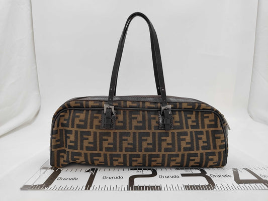FENDI Zucca Leather Canvas Handbag