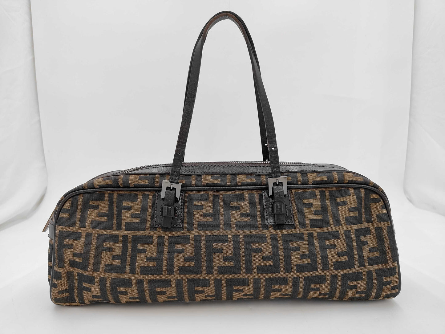 FENDI Zucca Leather Canvas Handbag