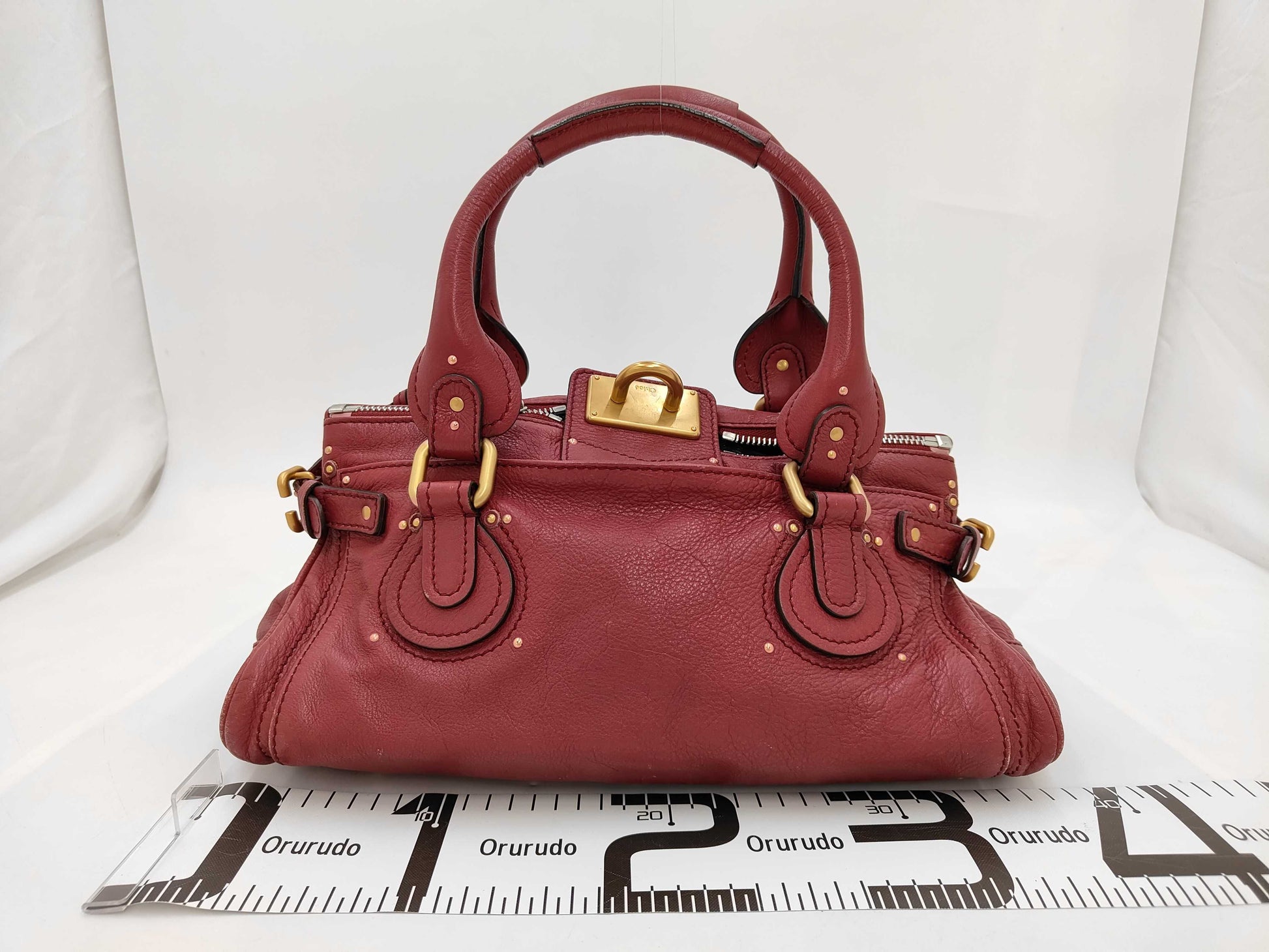 Chloe Paddington Leather Handbag in Bordeaux
