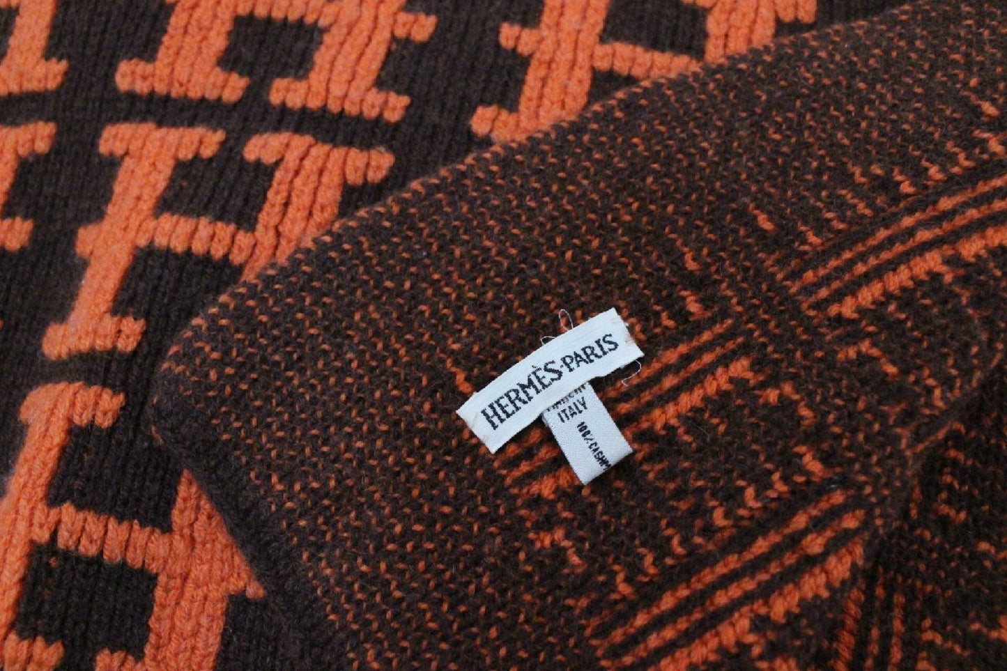 HERMES Margiela-era Cashmere Scarf 180 x 41cm