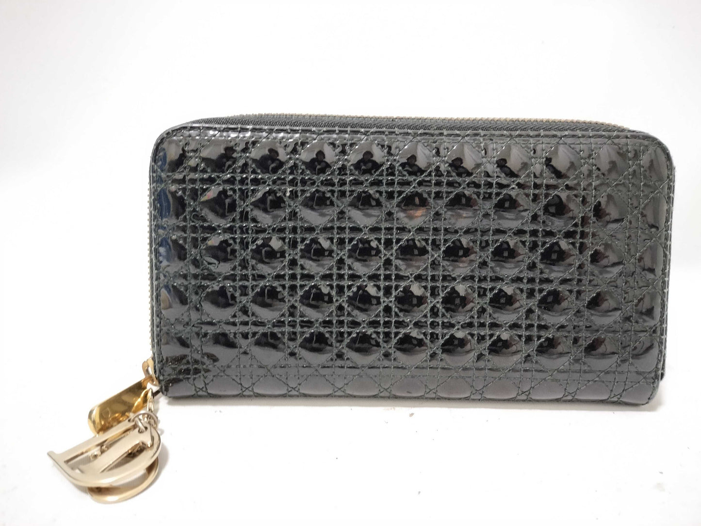 Dior Lady Dior Dior Lady Dior Round Wallet Enamel Wallet