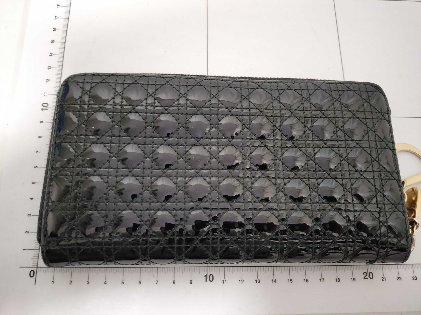 Dior Lady Dior Dior Lady Dior Round Wallet Enamel Wallet