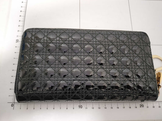 Dior Lady Dior Dior Lady Dior Round Wallet Enamel Wallet